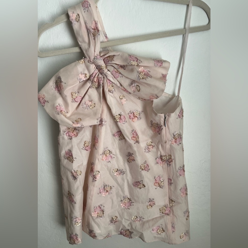 Rebecca Taylor Chic Floral One-Shoulder Blouse